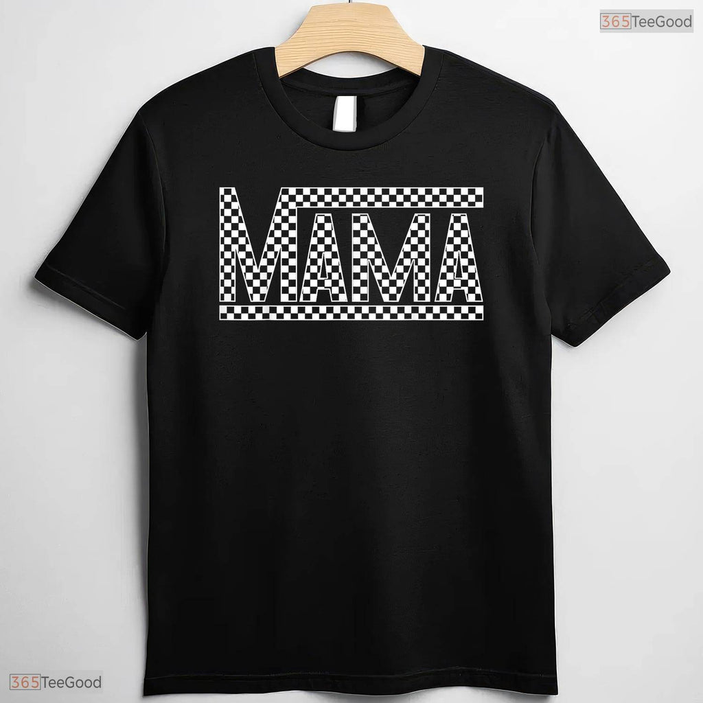 Checkered Mama T-Shirt Retro Black And White Checkerboard Mothers Day Gift