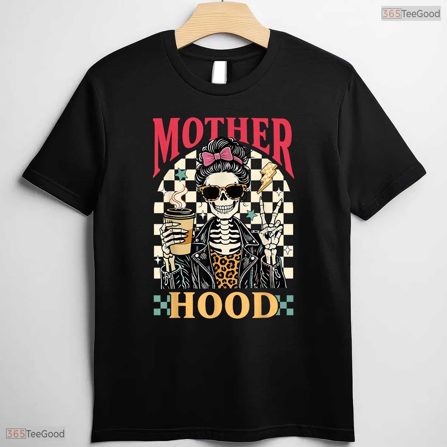 Tired Mom Life Skeleton Funny Motherhood Spooky Mothers Day T-Shirt For Her