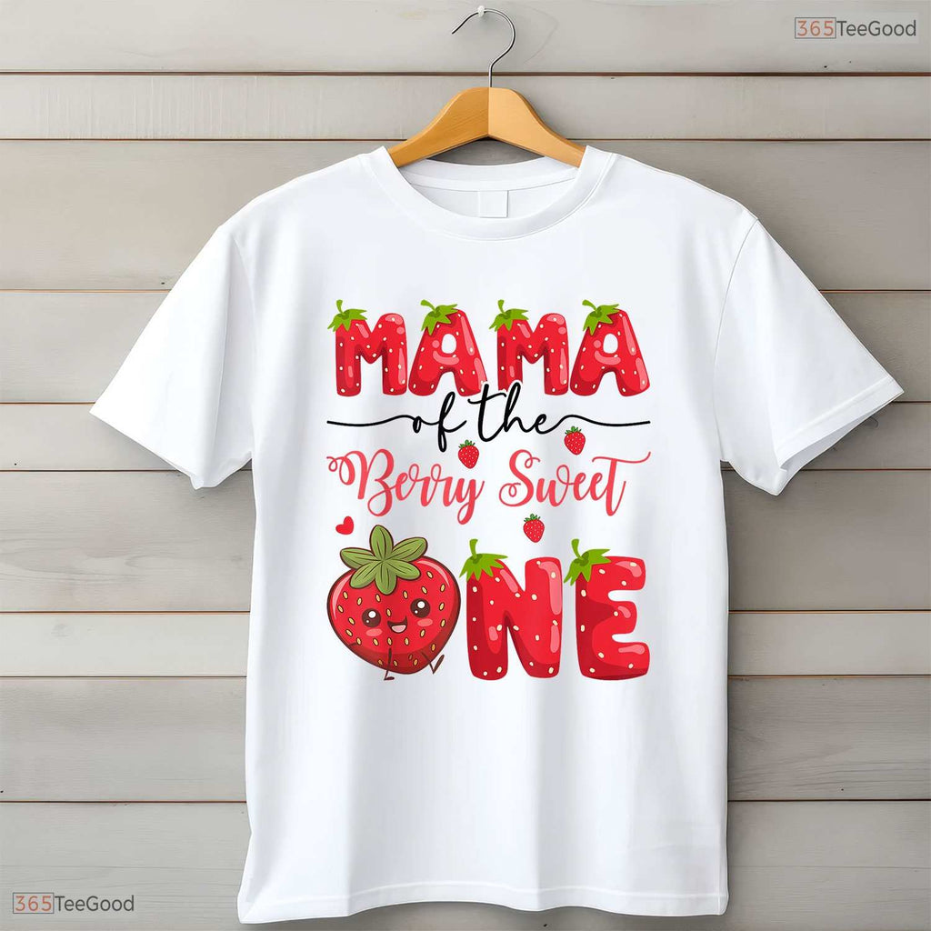 Berry Sweet One Mama Strawberry First Birthday Mother Mothers Day T-Shirt