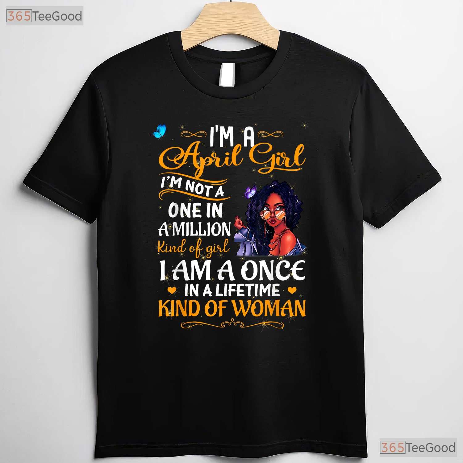 April Girl T-Shirt For Black Women - Melanin Queen Birthday Tee - Afro American Shirt