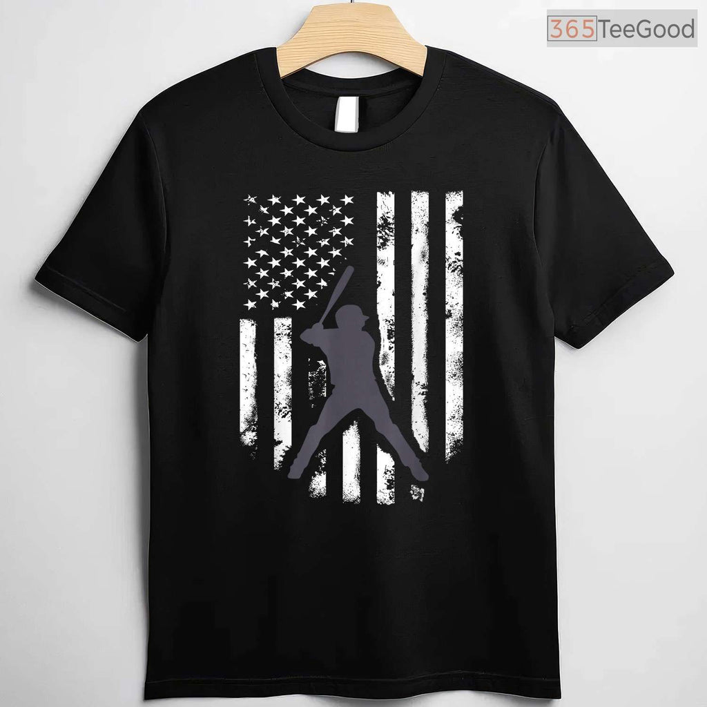 Cool American Flag Baseball Shirt Distressed Jersey Gift T-Shirt For Men Boy