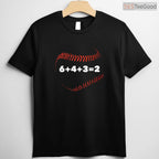 6 4 3 2 Double Play Baseball Player T-Shirt Funny Math Saying Sports Apparel