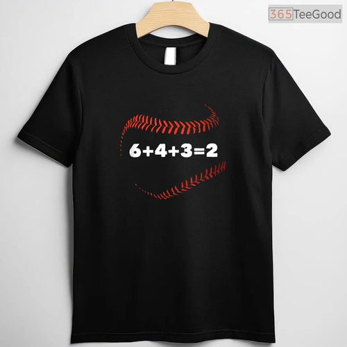 6 4 3 2 Double Play Baseball Player T-Shirt Funny Math Saying Sports Apparel