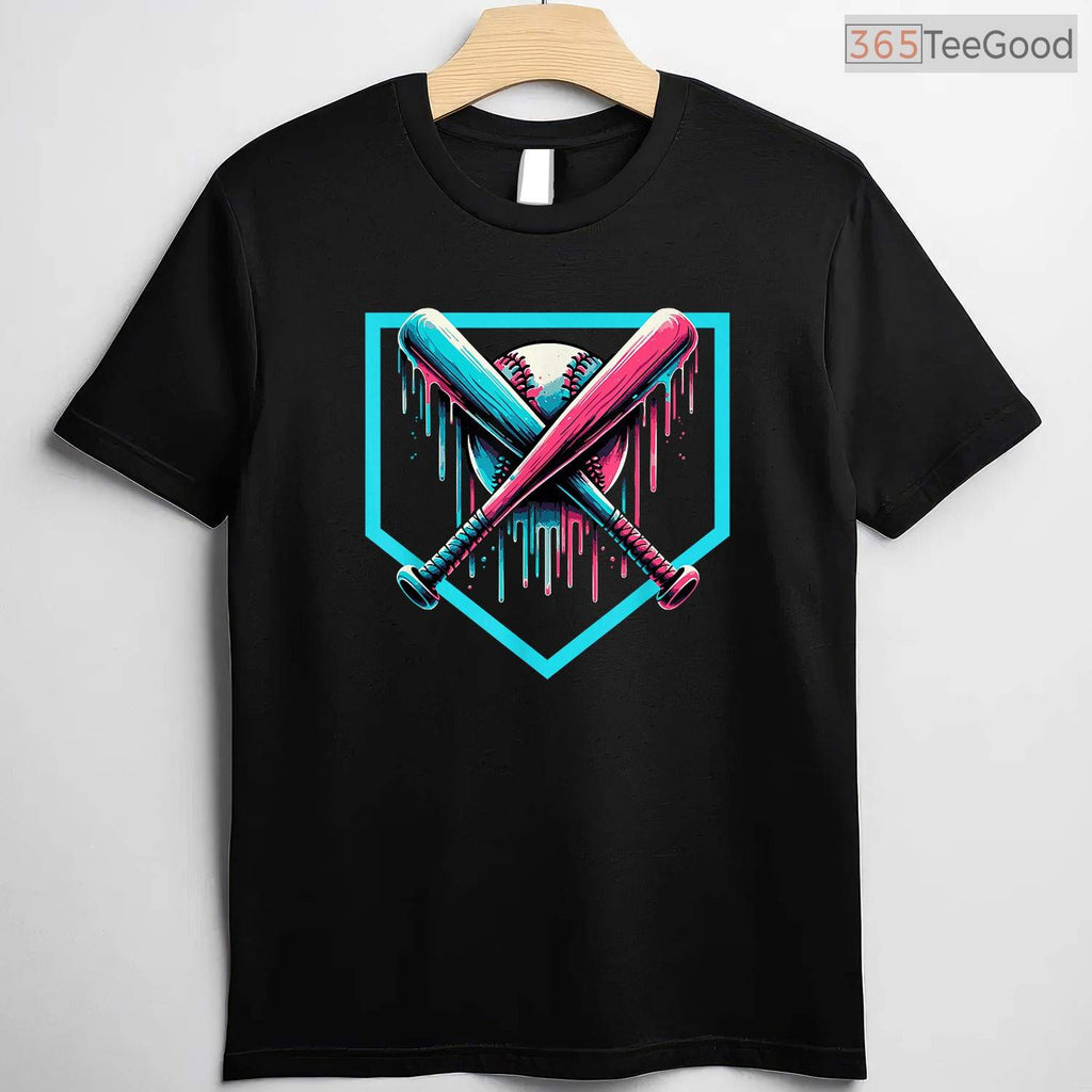 Cool Drip Boys Baseball Bat T-Shirt Youth Sports Graphic Tee For Player Gift