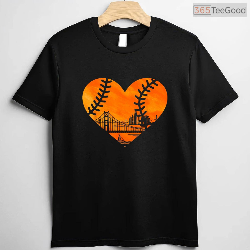 San Francisco Baseball Vintage Heart T-Shirt US State City Pride Sports Gift