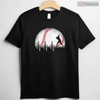 Funny Baseball Heartbeat Vintage T-Shirt Baseball Player Men Boys Sport Gift