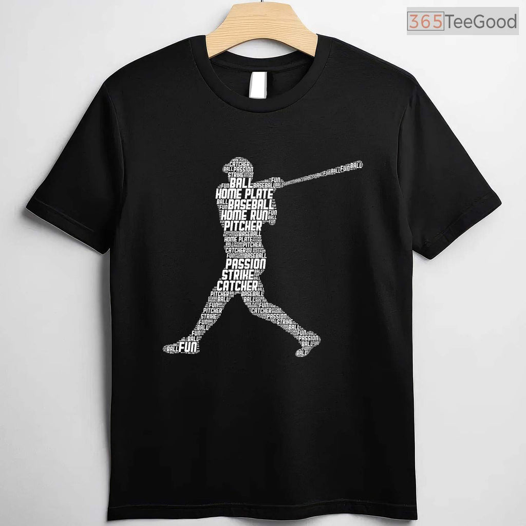 Baseball Player Men Children Boys T-Shirt Cool Sports Graphic Game Day Gift