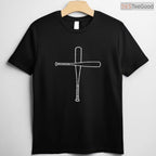 Cross Baseball Bats Christian Faith T-Shirt Sports Coach Pitcher Religious