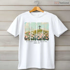 He Is Risen Christian Wildflower Happy Easter T-Shirt Women Religious Faith Top