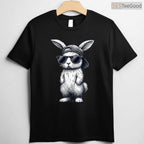 Bunny Face With Sunglasses Cap Easter Day T-Shirt Cool Boys Men Holiday Shirt