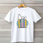 Snoopy Laying On Easter Egg T-Shirt Funny Peanuts Cartoon Happy Easter Shirt