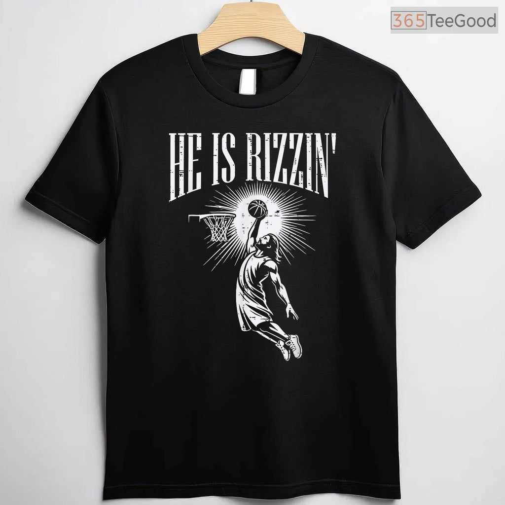 Easter He Is Rizzin Christian Religious T-Shirt Boys Kids Men Teen Meme Shirt