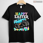 Boys Happy Easter Monster Truck T-Shirt Eggs Crusher Toddler Vehicle Shirt