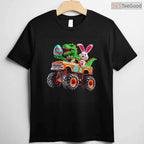 Bunny T-Rex Easter Monster Truck T-Shirt Dino Funny Boys Cool Vehicles Shirt