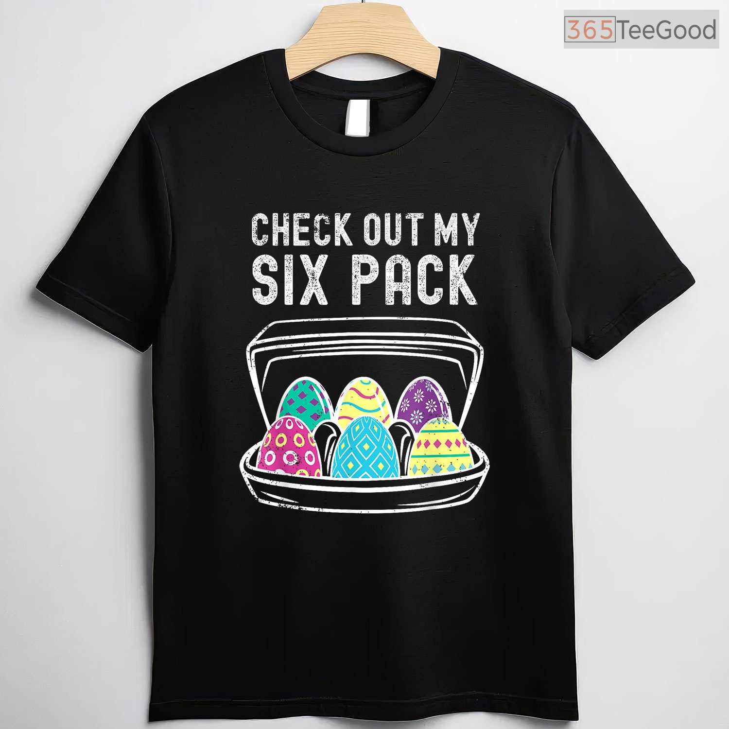Funny Easter Egg Workout T-Shirt Check Out My Six Pack Abs Gym Fitness Shirt