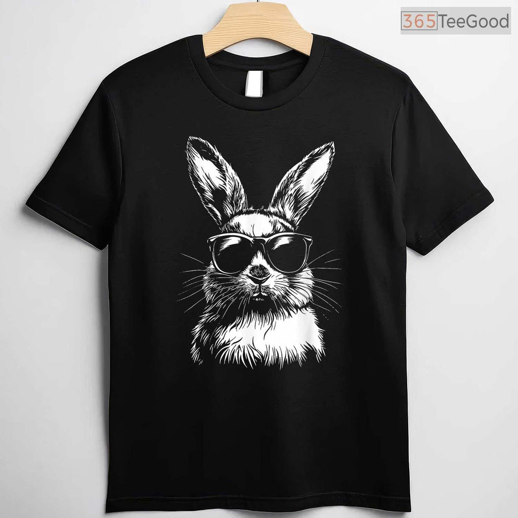 Rabbit Easter Bunny Sunglasses T-Shirt Cool Hipster Glasses Spring Gift Shirt