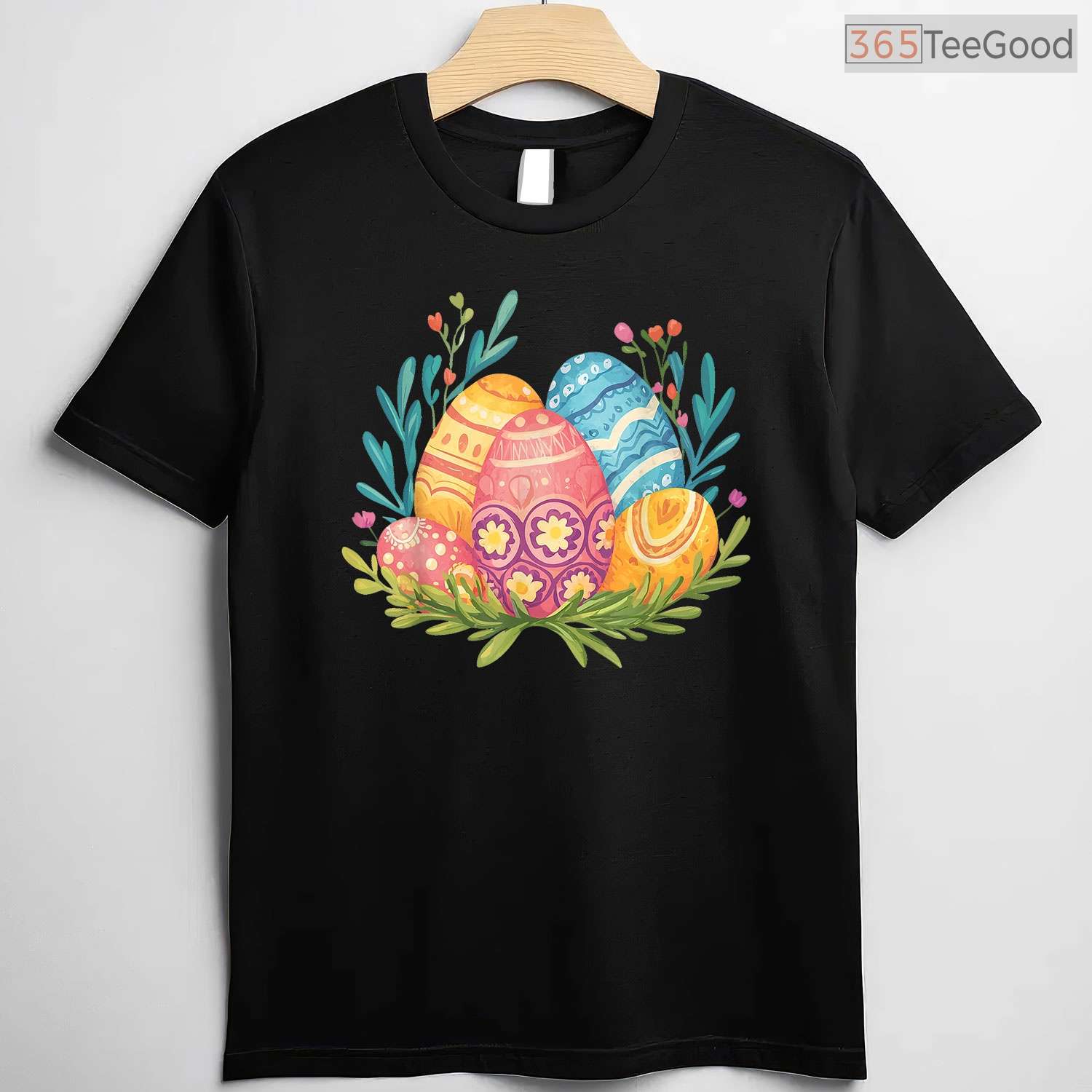 Easter Eggs Graphic T-Shirt Colorful Pattern Happy Holiday Spring Vibe Shirt