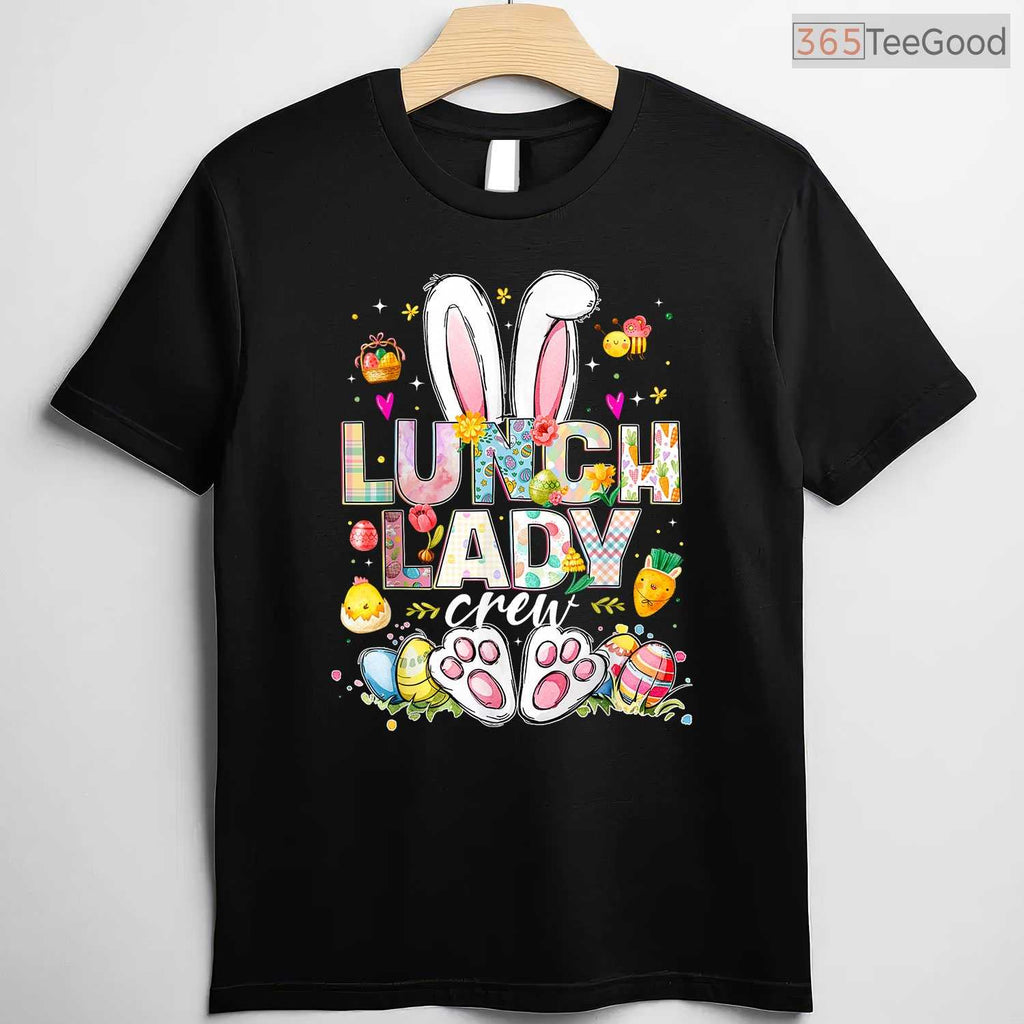 Lunch Lady Crew T-Shirt Funny Bunny Cafeteria Squad Happy Easter Day Shirt
