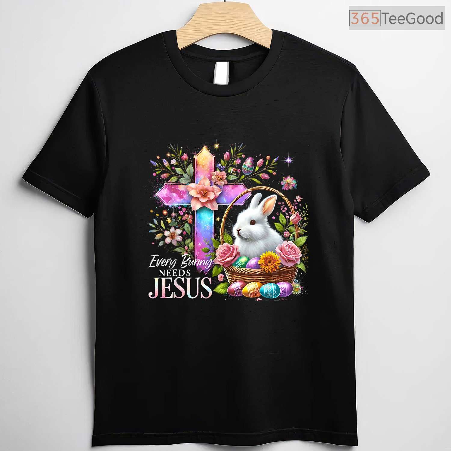 Easter Cross Bunny Needs Jesus T-Shirt Rabbit Christian Religious Faith Shirt