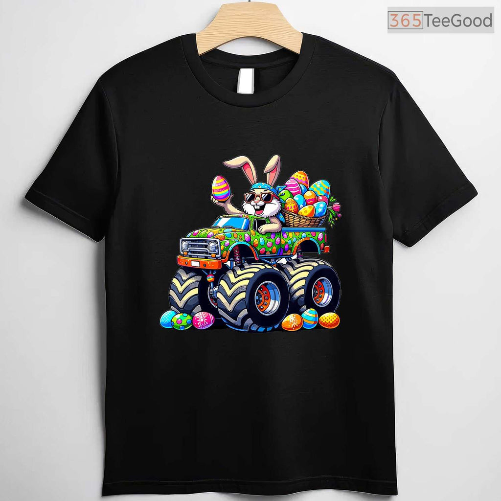 Easter Day Bunny Monster Truck Eggs T-Shirt Cool Rabbit Vehicle Toddler Shirt