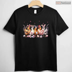 Easter Bunny Farm Chicken T-Shirt Funny Hen Bunny Ears Animal Humor Top Shirt