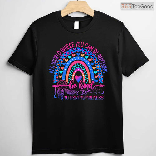Autism Awareness Be Kind Leopard Rainbow Shirt Choose Kindness April T-Shirt