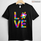 Autism Puzzle Love Awareness Month Ribbon Adult Kids T-Shirt April Support