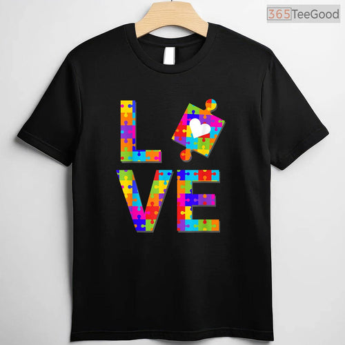 Autism Puzzle Love Awareness Month Ribbon Adult Kids T-Shirt April Support
