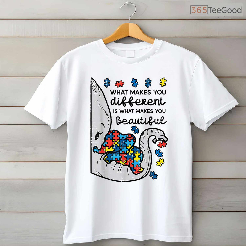 What Makes You Different Beautiful Elephant Autism Shirt April T-Shirt