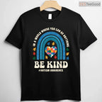 Be Kind Autism Awareness Puzzle Heart Rainbow Shirt April Men Women Kids T-Shirt