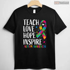 Autism Awareness Ribbon Mom Dad Kids Autistic Shirt April Support Family T-Shirt