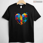 Autism Awareness Heart Valentine Day Puzzle Shirt April Boy Girl Love T-Shirt