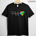 Love Heart Puzzle Acceptance Men Women Kids Autism Shirt April Awareness T-Shirt