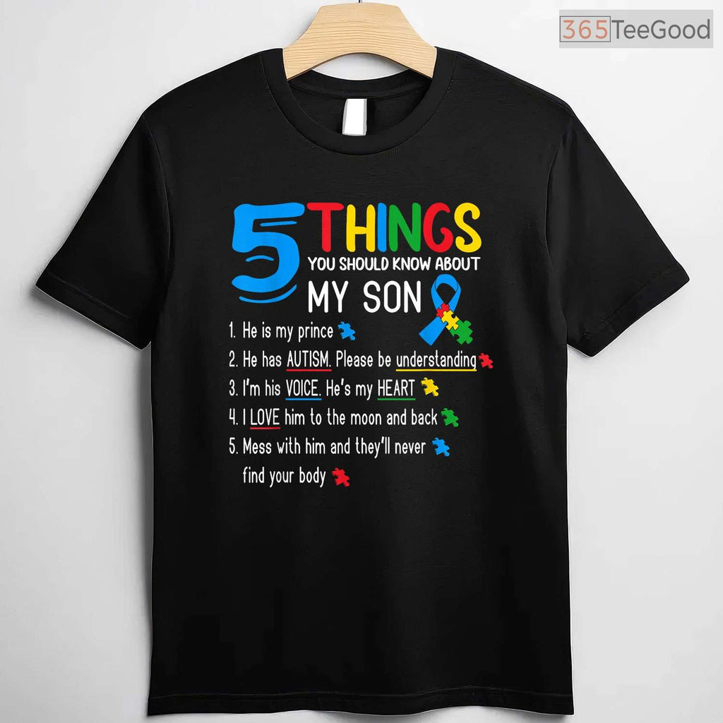Autistic Son Support Squad Autism Shirt April Awareness Mom Dad Parents T-Shirt