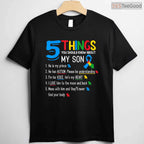 Autistic Son Support Squad Autism Shirt April Awareness Mom Dad Parents T-Shirt