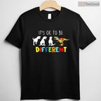 Autism Dinosaur Kid Boys Its Ok To Be Different Shirt April Awareness T-Shirt