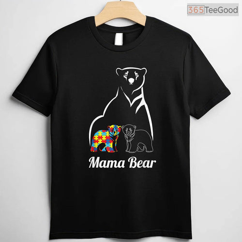 Autism Awareness Mama Bear Mom Autistic Child Shirt April Support Women T-Shirt