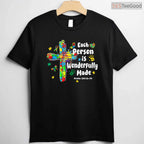 Each Person Is Wonderfully Made Christian Autism Bible Verse Shirt April T-Shirt