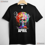 Queens Are Born In April T-Shirt - Women - s Birthday Gift Tee - Elegant Crown Art