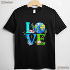 Love World Earth Day 2026 Environmental T-Shirt Save The Planet Eco Friendly Top