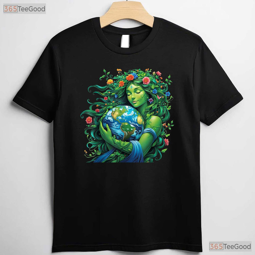 Green Mother Nature Earth Day T-Shirt Earth Mother Planet Nature Goddess Graphic