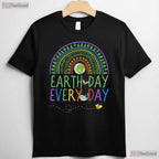 Pretty Earth Day Every Day T-Shirt Rainbow With Trees Cute Nature Lover Graphic Tee