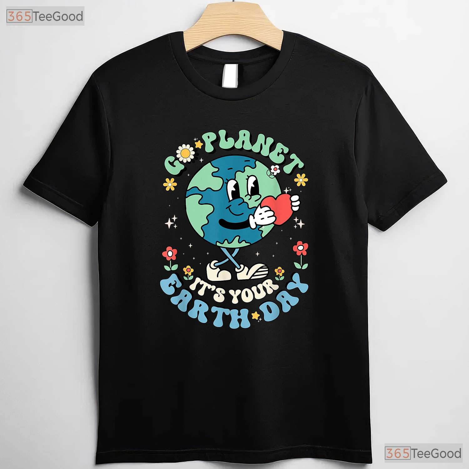 Cute Go Planet Its Your Earth Day 2026 T-Shirt Teacher Kids Groovy Retro Flower