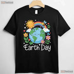 Earth Day Shirt Kids And Women Planet Smile T-Shirt Happy World Eco Friendly Gift