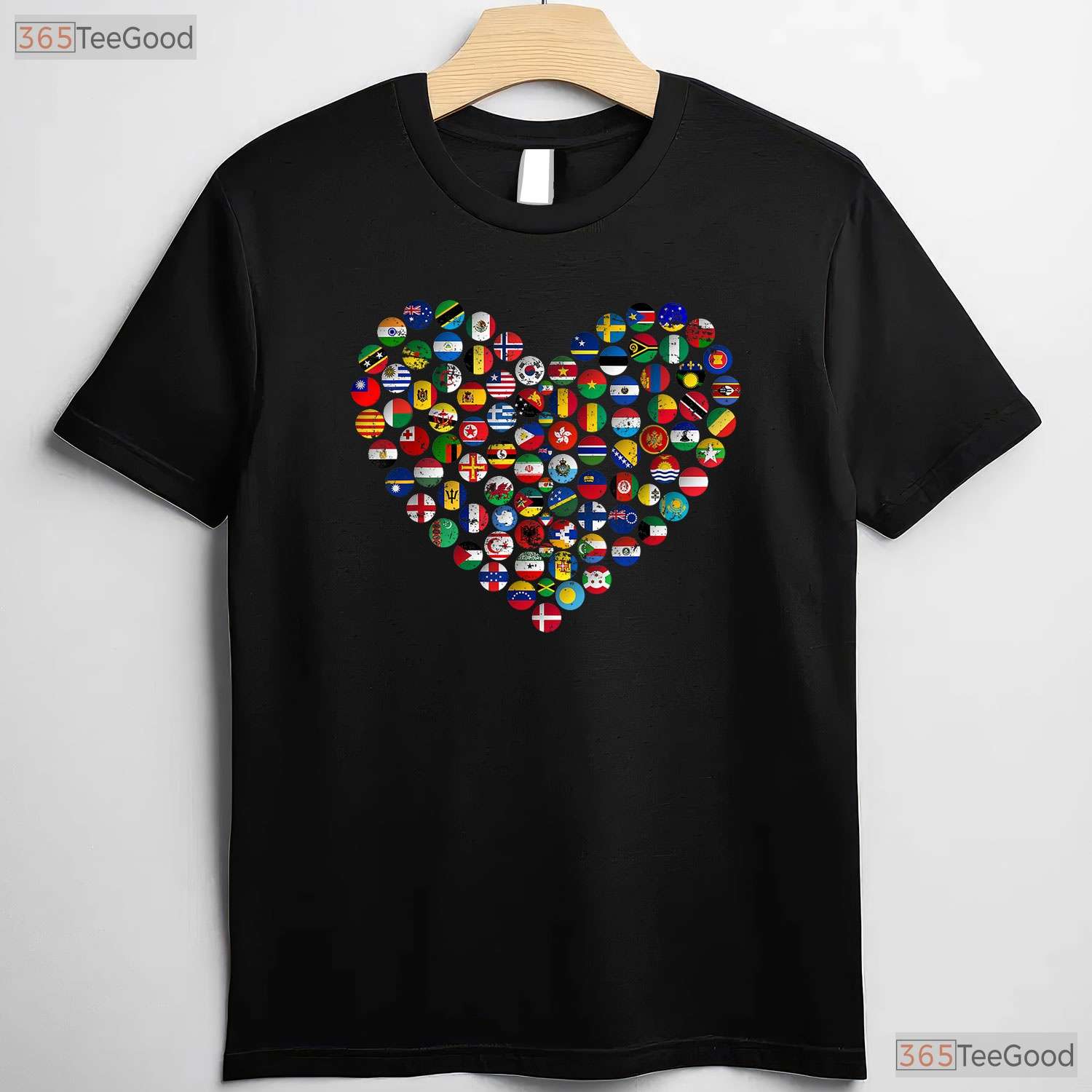 United World Flags Earth Day T-Shirt International Peace Unity Planet Gift