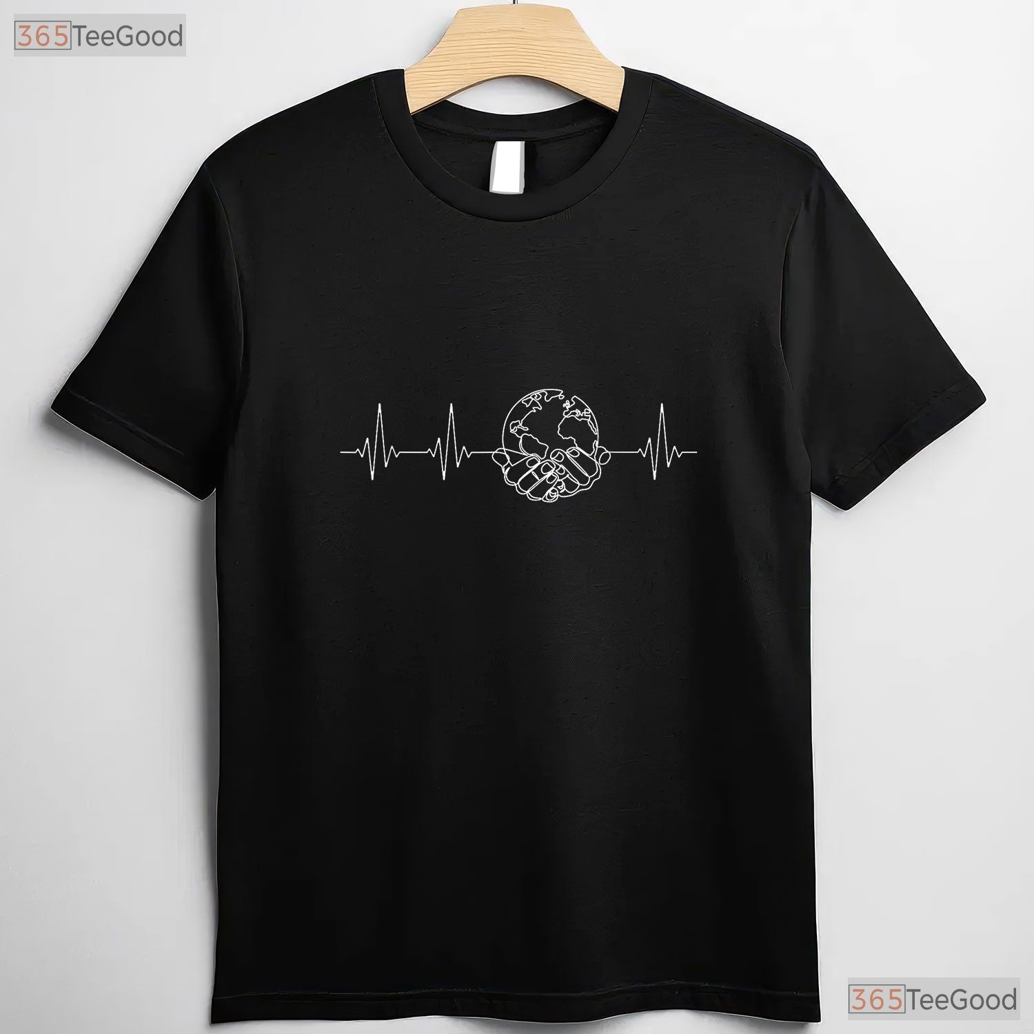 Save The Planet Heartbeat Earth Day T-Shirt Environmental Nurse Doctor Tee