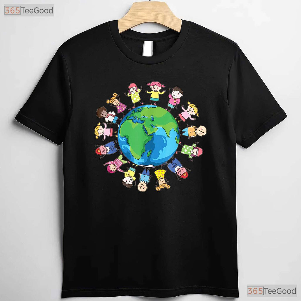 Happy Earth Day Children Around The World T-Shirt Save Planet Global Unity