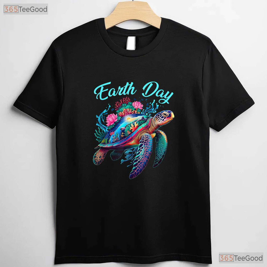 Sea Turtle Earth Day T-Shirt Save The Ocean Environmental Protection Gift