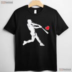 Valentines Day Baseball Batter Silhouette Heart T-Shirt Men Boys Kid Apparel
