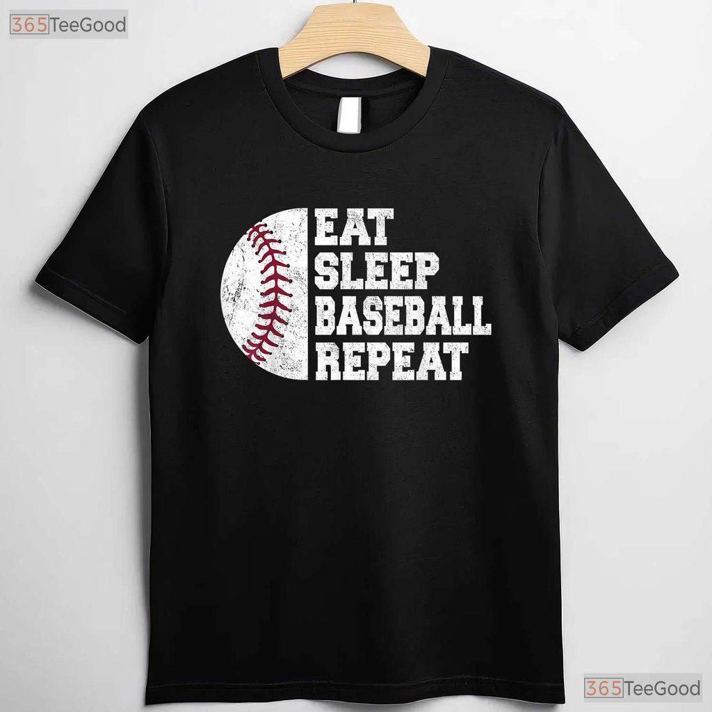 Eat Sleep Baseball Repeat Funny Baseball T-Shirt For Player Coach Team Gift
